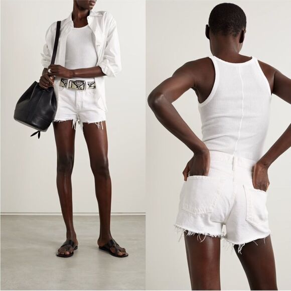 Agolde Pants - NWT AGOLDE PARKER VINTAGE CUT OFF SHORT in white